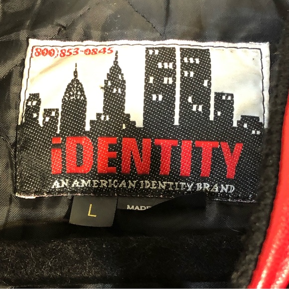 Identity Jackets & Coats Identity Mens Snapon Flame Leather Wool